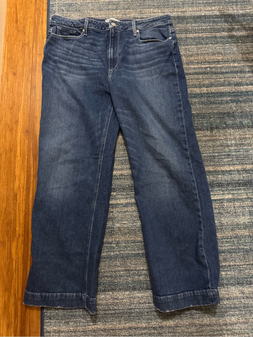 PAIGE Dark Blue Wide Leg Jeans